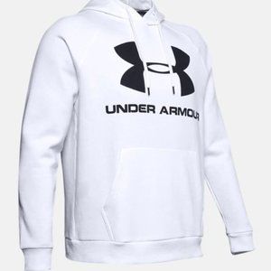 New Under Armour Rival Fleece Logo White Men's L